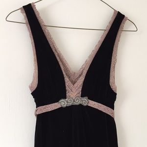 Free people velvet dress with lace